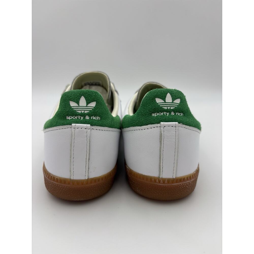 Adidas x Sporty & Rich Collab Sambas Sneakers White Green Leather Womens Size 8 - Picture 5 of 16